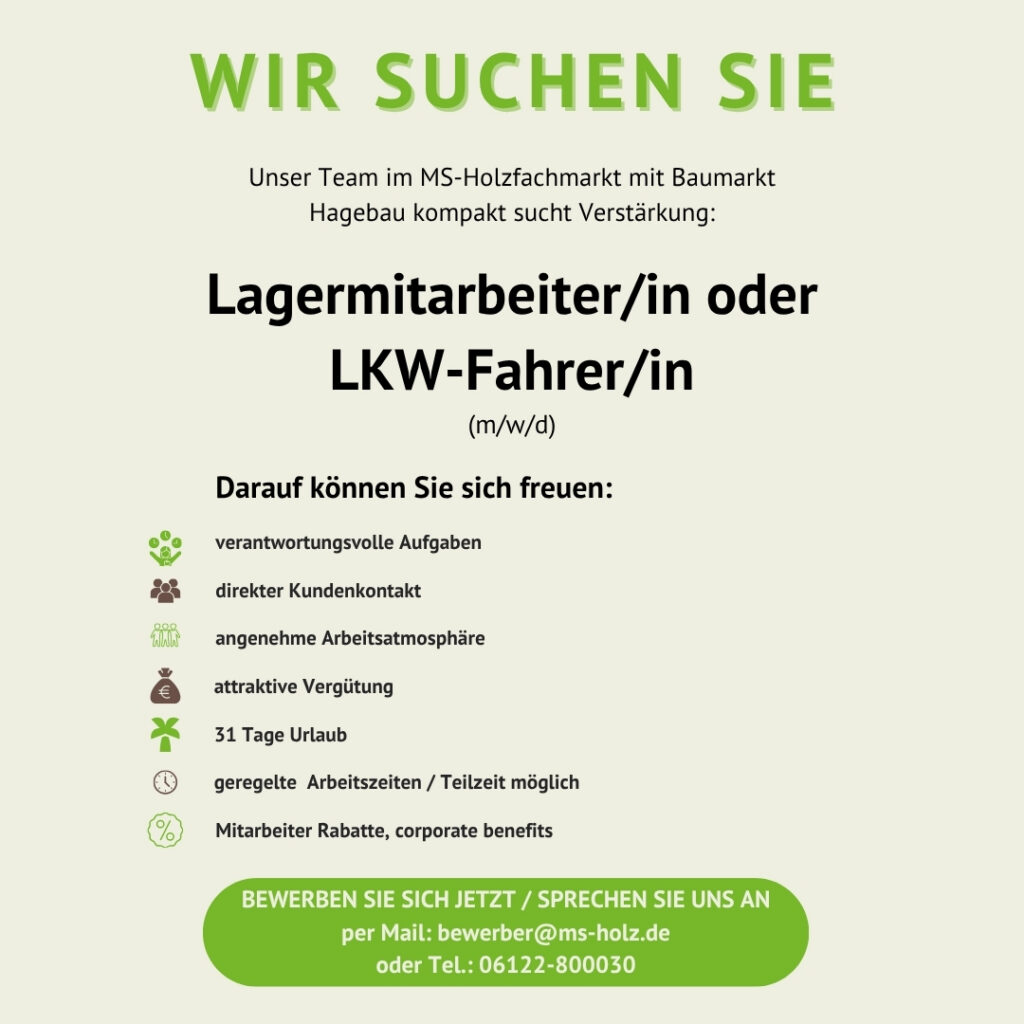 stellenanzeige lager 2026